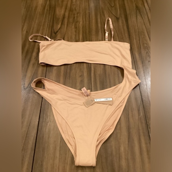 Skims Swim Monokini Cut Out with removable straps Swimsuit ochre One Piece 4x - Picture 2 of 5